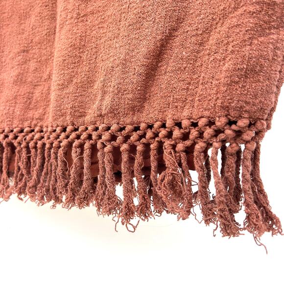 Savannah Morrow Fringe Mini Skirt Knit Rust Boho Small Bohemian Festival - Picture 7 of 10